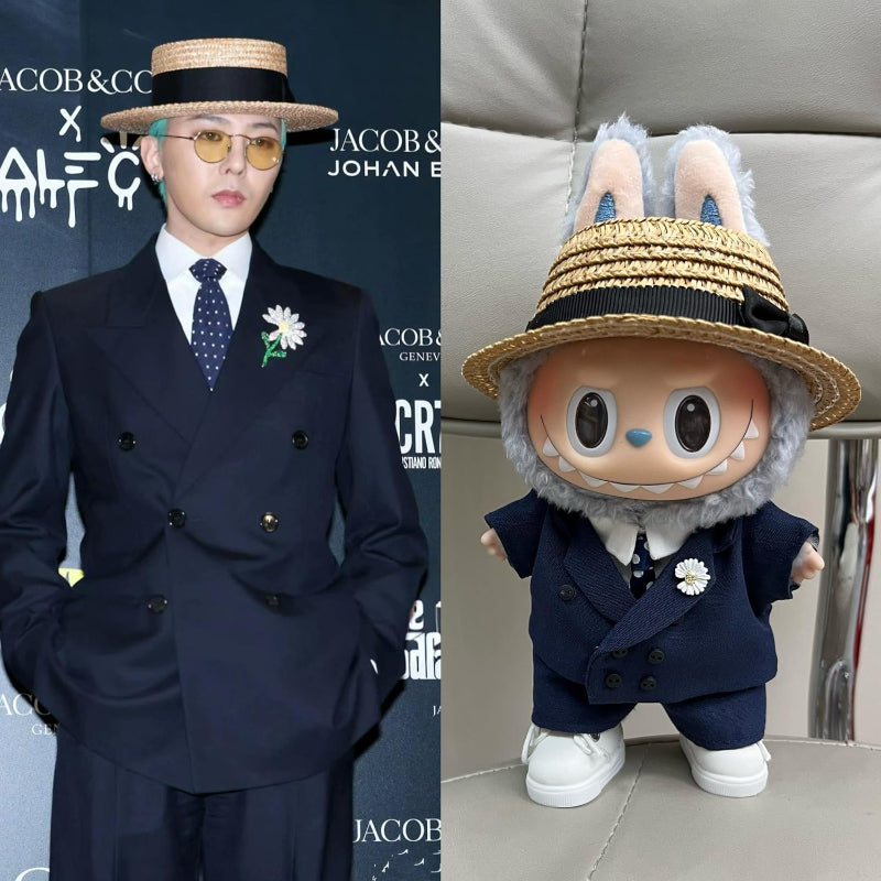 G Dragon Labubu Designer Outfit - Navy Blue Suit with Hat & Shoes | BubuPop - BubuPop